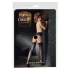 Cottelli - Black Thigh-Highs with Lily Pattern and Stripes - 5