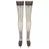 Cottelli - Black Thigh-Highs with Lily Pattern and Stripes - 5