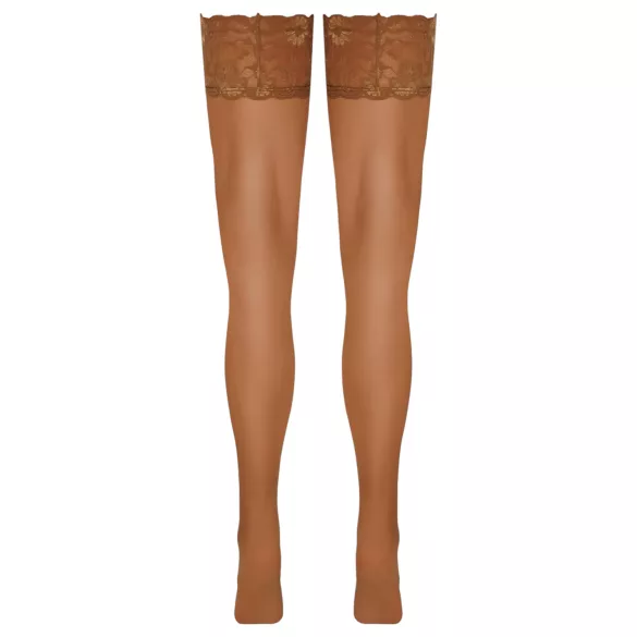 Cottelli - Lace & Floral Thigh-High Stockings (Nude) - 3/M-L