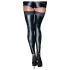 Noir - Lacy Shiny Thigh-High Stockings (Black) - L