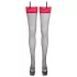 Cottelli - Black Stockings with Red Lace Trim - 4