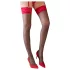 Cottelli - Black Stockings with Red Lace Trim - 7