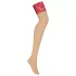 Obsessive - Lace Stockings (Red-Natural) - L/XL