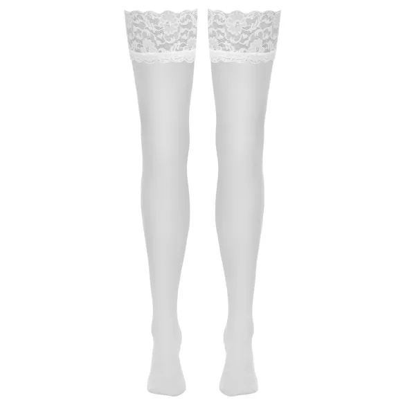 Cottelli - Silky Thigh-High Stockings (White) - L