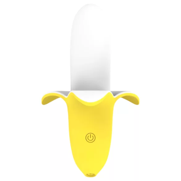 Lonely - rechargeable, waterproof, banana vibrator (yellow-white)