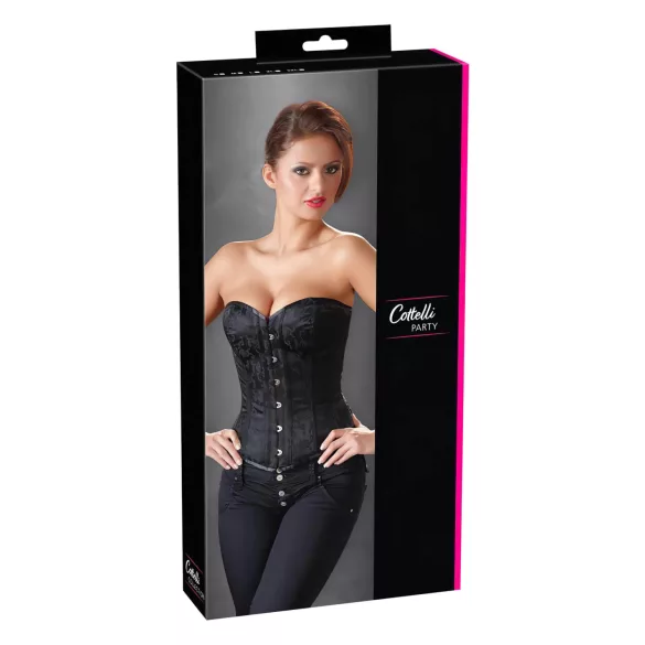 Cottelli - Embroidered Party Corset (Black) - L