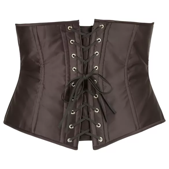 Cottelli Plus Size - Black Satin Waist Corset - 3XL