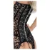 Noir - Black Leopard Print Garter Top - M