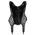 Noir - Black Leopard Print Garter Top - M
