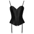 Cottelli Party - Satin Corset with Garter (Black) - M