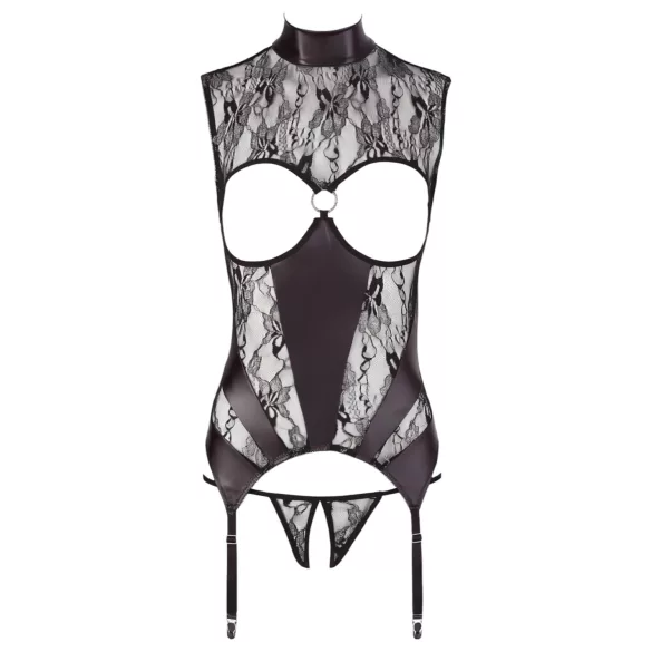 Abierta Fina - Sparkling Lace Open Top (Black)
