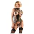 Abierta Fina - Sparkling Lace Open Top (Black) - L