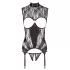 Abierta Fina - Sparkling Lace Open Top (Black) - L