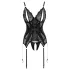 Cottelli - Lace Open Top & Thong Set (Black) - XL