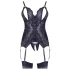 Cottelli - Lace Open Top & Thong Set (Black) - XL