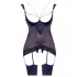 Abierta Fina - Shimmering Chain Top & Thong Set (Black) - 85B/L