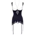 Abierta Fina - Shimmering Chain Top & Thong Set (Black) - 85B/L