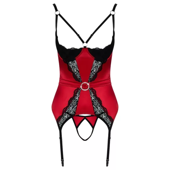 Cottelli - Red Lace Accent Lift Top Set