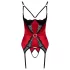 Cottelli - Red Lace Accent Lift Top Set