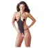 NO:XQSE - Open Rhinestone Bodysuit - Black (S-L)