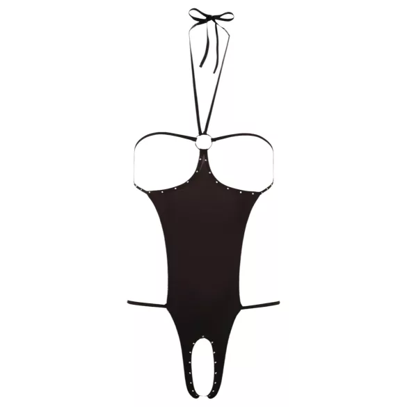 NO:XQSE - Open Rhinestone Bodysuit - Black (S-L)