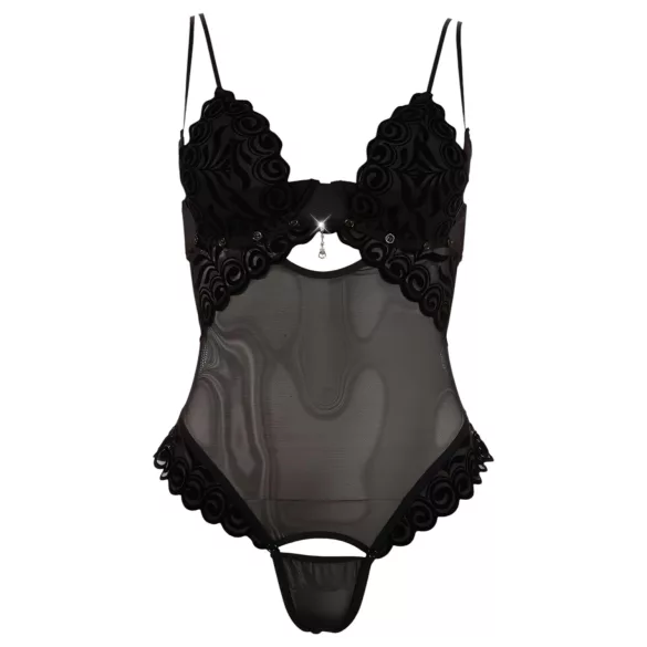 Cottelli - Velvet Adjustable Bodysuit (Black)