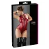 Cottelli Party - zip-up, sleeveless shiny bodysuit (red) - M