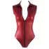 Cottelli Party - Zip-Up Sleeveless Shiny Bodysuit (Red) - XL