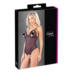 Cottelli - Lacy, Beaded Open Body (Black)