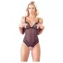 Cottelli - Lacy, Beaded Open Body (Black) - L
