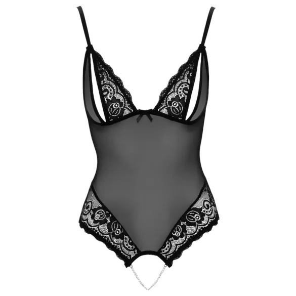 Cottelli - Lacy, Beaded Open Body (Black) - L