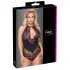 Cottelli Plus Size - Floral Bodysuit (Black-Purple) - 3XL