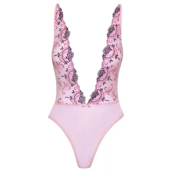 Kissable - Pink Bodysuit with Rose Embroidery