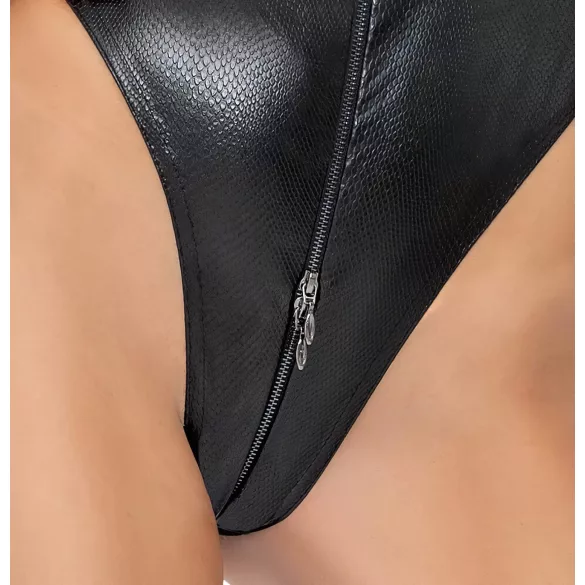 Noir - Black Snake Print Bodysuit - XL