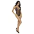 Cottelli - Embroidered Lace Bodysuit, Black & Purple (Open Design) - L