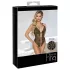 Abierta Fina - Open Lace Bodysuit with Rhinestones (Black)