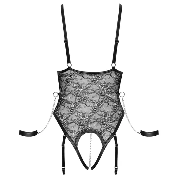 Cottelli Bondage - Open Body with Cuffs (Black) - L