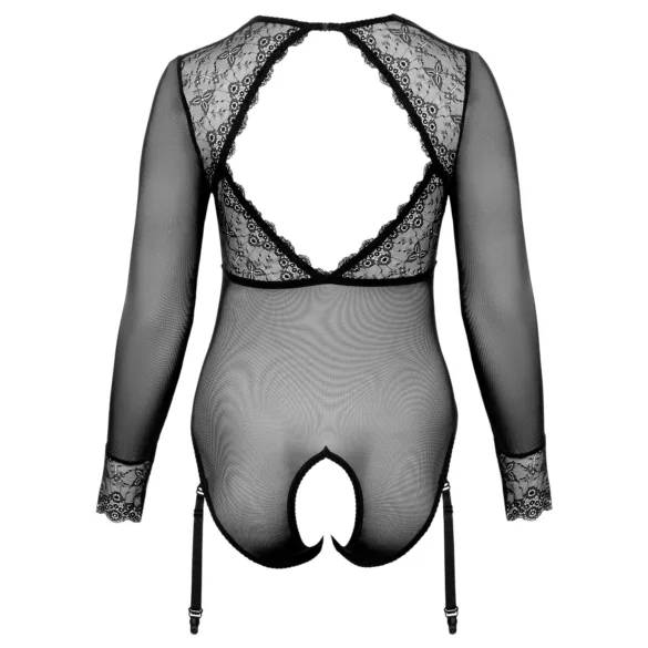 Cottelli Curves - Sheer Bodysuit (Black) - 2XL