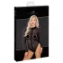 Noir - Leopard Print Long-Sleeve Bodysuit (Black) - M