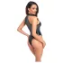 Noir - Shiny Halter Neck Bodysuit (Black) - M
