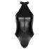 Noir - Shiny Halter Neck Bodysuit (Black) - M