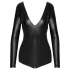Noir - Sleek Long-Sleeve Bodysuit (Black) - L