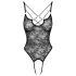 Cottelli - Sheer, Open Lace Bodysuit (Black) - M