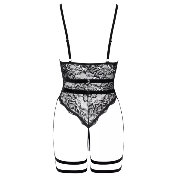 Cottelli - Open Strappy Black Lingerie Bodysuit - M