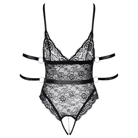 Cottelli Bondage - Open Lace Bodysuit (Black)