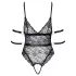 Cottelli Bondage - Open Lace Bodysuit (Black) - M