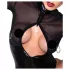 Noir - Glossy Bodysuit with Sheer Insets (Black)