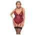Cottelli Curves - Chain Lace Bodysuit (Red)