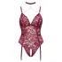 Cottelli Curves - Chain Lace Bodysuit (Red) - 2XL