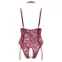 Cottelli Curves - Chain Lace Bodysuit (Red) - 2XL